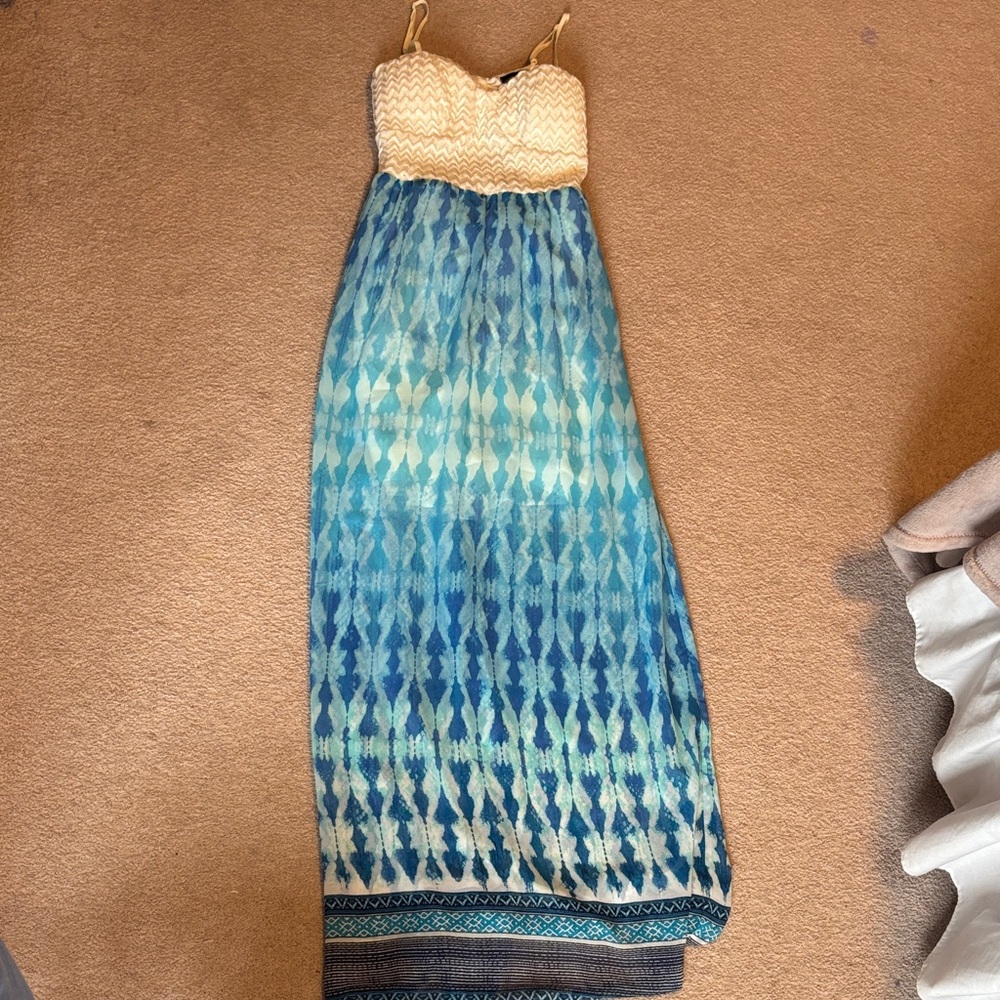 Trixxi Cream and Navy Dress